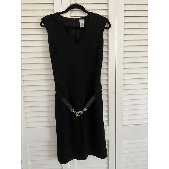 Cache Womens Dress Size 12 Large Black Cocktail Belt LBD - Picture 1 of 9